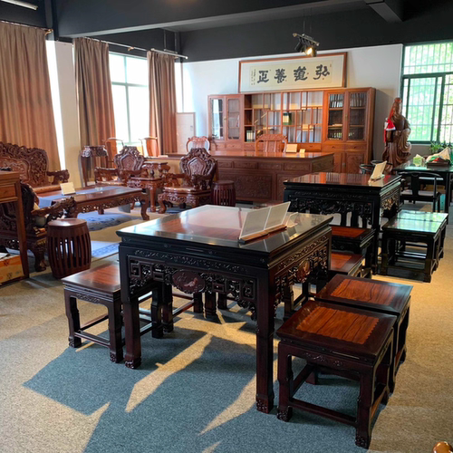 古典红木家具工厂出货明清古典缅甸花梨红酸枝沙发餐桌圆台批发