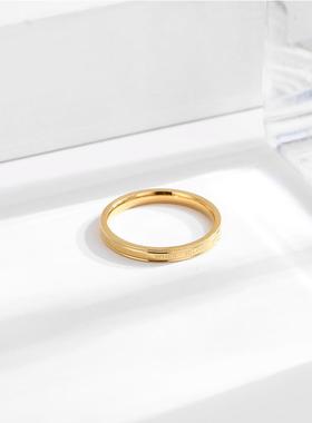 韩版简约英文字母钛钢戒指女时尚