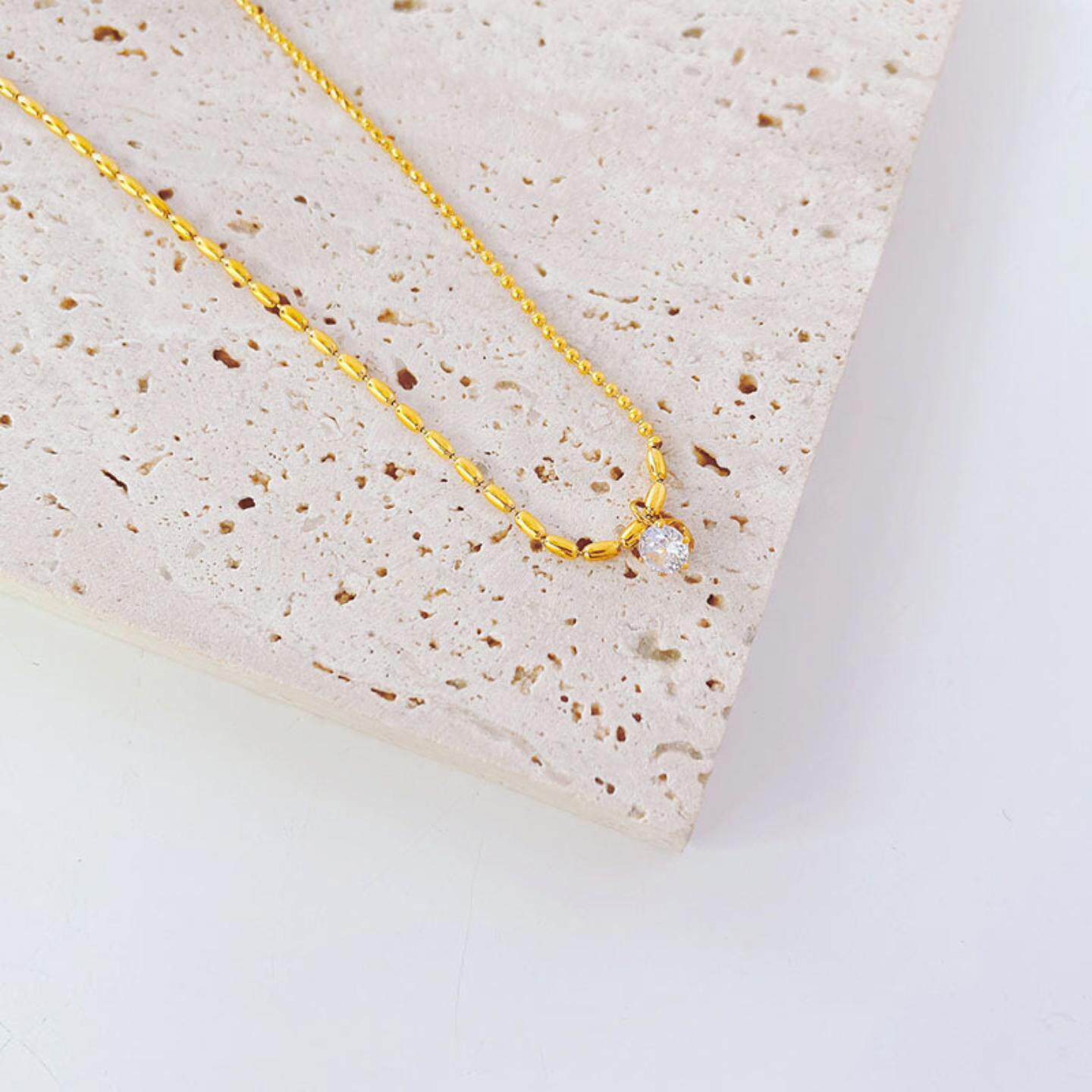 大方单钻钛钢时尚项链挂件女小众设计高级感ins气质锁骨链潮饰