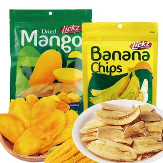 泰国莱可滋lickz芒果干香蕉脆片进口零食特产果脯蜜饯纤维水果干