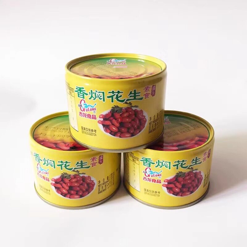 古龙食品香焖花生香菜心罐头早餐拌饭配菜下酒厦门特产户外酱菜