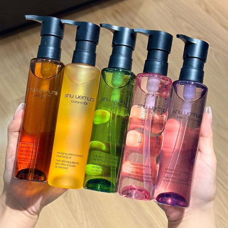 植村秀琥珀卸妆油150ml/450ml绿茶柚子洁颜油黑油控油清洁覆盆子
