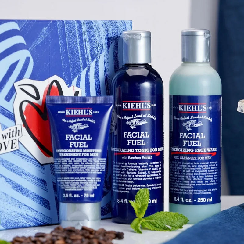 科颜氏男士保湿三件套清爽平衡水油洁面改善暗沉乳液控油水礼盒