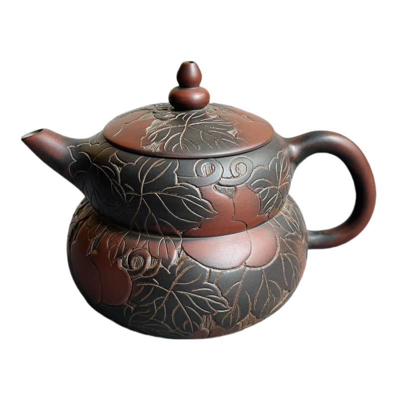 陶拾光坭兴陶茶壶手工百福小容量茶具套装家用功夫泡茶器一壶一杯