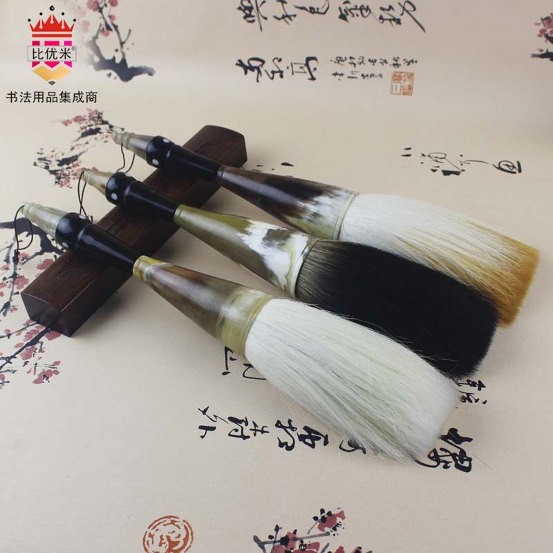 天天文房比优米国画榜书大号斗笔花牛角 大抓笔 大斗笔 厂家