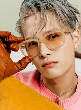 明星同款浅色冰淇淋落日茶色墨镜