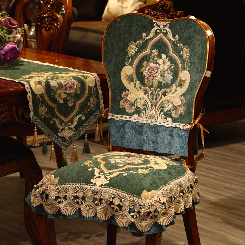 欧式布艺餐椅套椅垫椅子套罩高档奢华餐桌椅子垫美式家用坐垫子