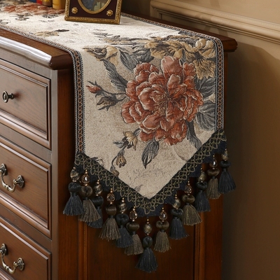 餐桌布桌旗美式复古轻奢高级感