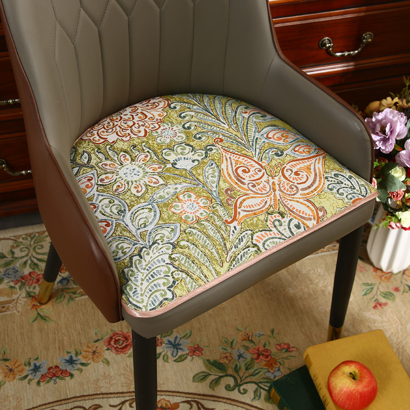 雪尼尔欧式防滑餐椅垫