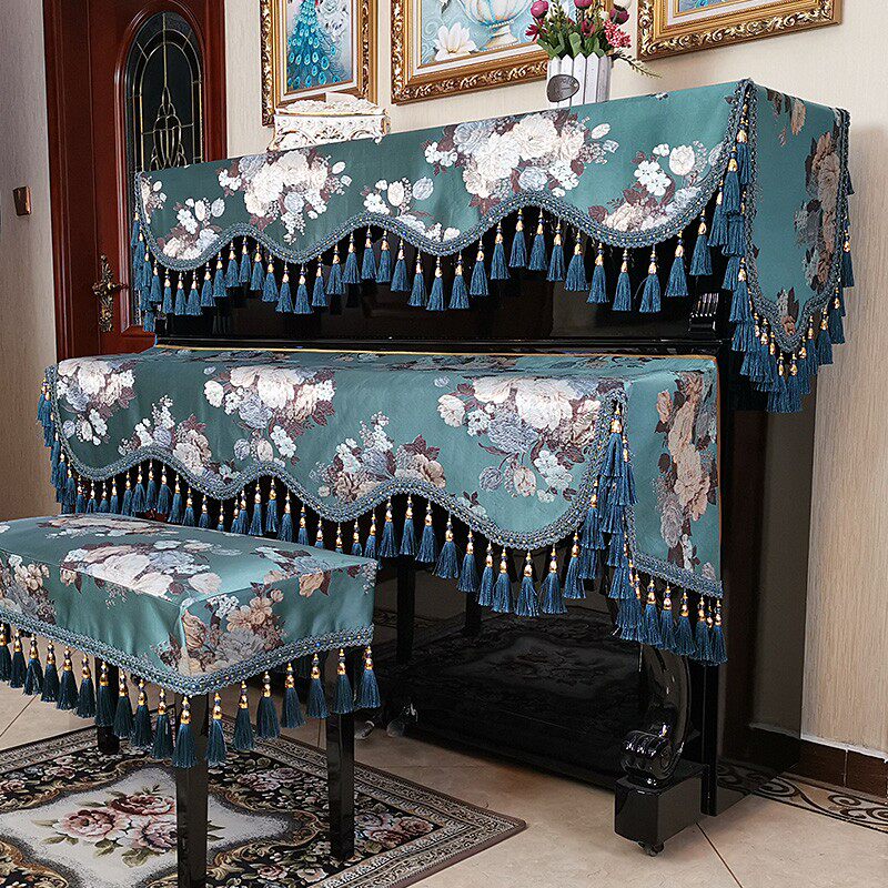 网红钢琴罩半罩高端大气美式防尘罩琴布三件套现代简约琴披北欧风