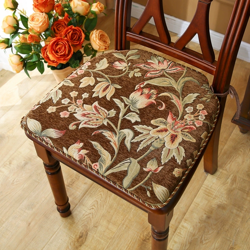 雪尼尔美式复古加海棉椅子坐垫