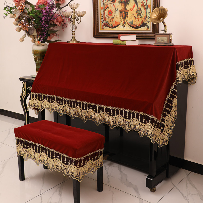 高级感钢琴罩盖布通用琴布电子钢琴防尘罩套半罩高档绒布现代简约