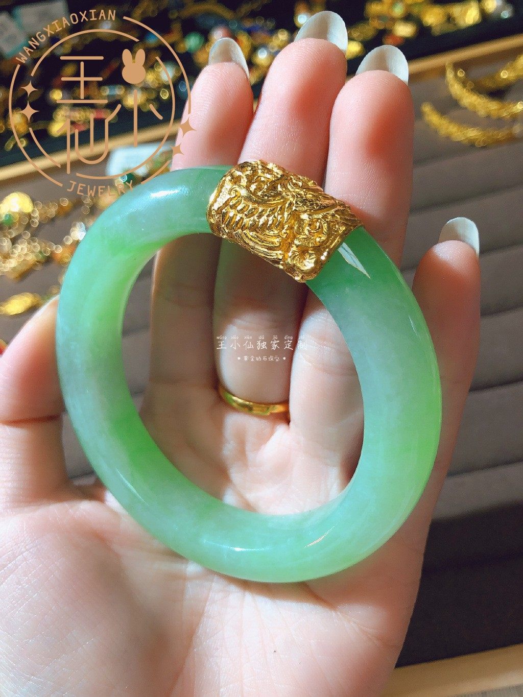 999足金 手工錾刻金 浮雕工艺 设计包金 手镯裂痕修复定制