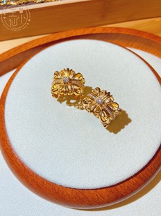 999足金 独家定制 天然钻石镶嵌 十字架 黄金实心中性情侣戒指