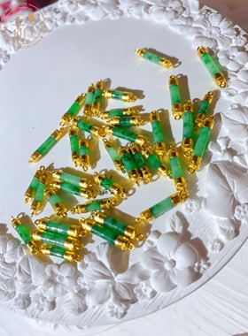 王小仙女古法金缅甸翡翠双耳串珠