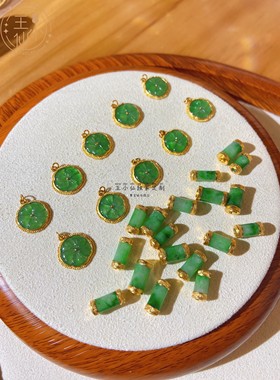 王小仙女999吊坠天然翡翠古法金