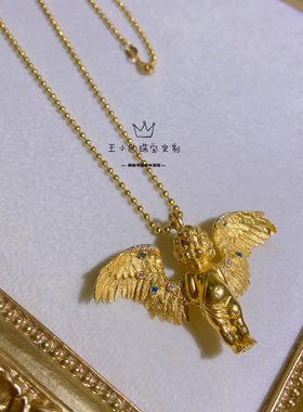 古法金天使宝宝项链女王小仙
