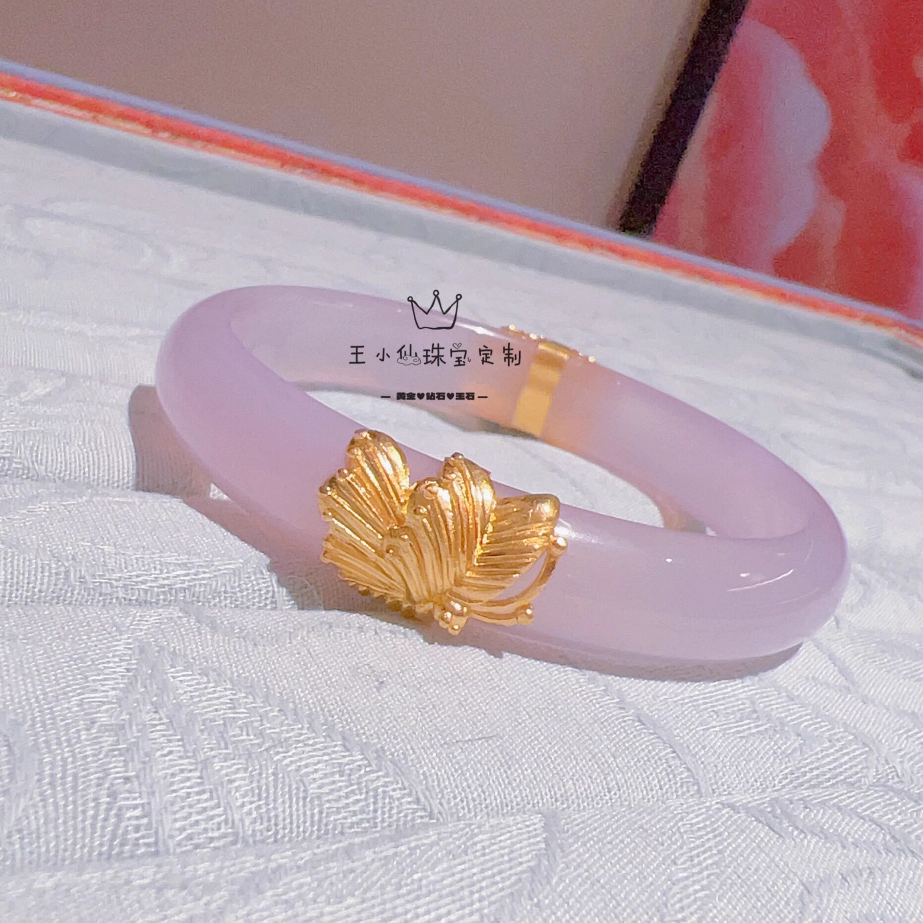 足金999手工古法金富贵花开牡丹蝴蝶翩翩黄金花片手镯修复