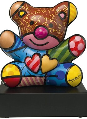 德国 Goebel进口Romero Britto陶瓷小熊客厅办公室桌面摆件 礼物
