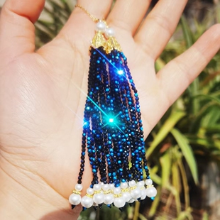 水晶尖晶流苏穗子DIY汉服发簪项链古风璎珞配饰旗袍国风压襟挂饰