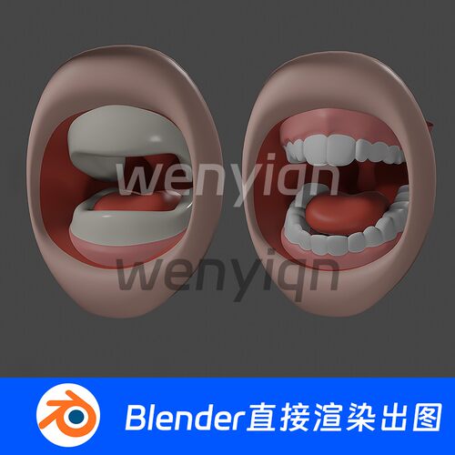 牙齿恒牙口腔嘴巴卡通Blender模型792