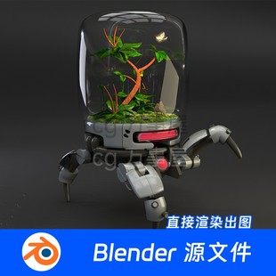 未来植物温室培养皿容器孵化器休眠舱BLENDER场景模型970