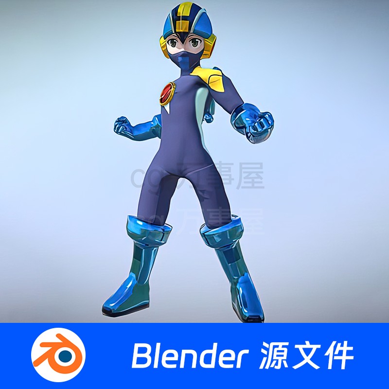 3D模型三维建模Blender 洛克人超人机器人游戏手游动漫254