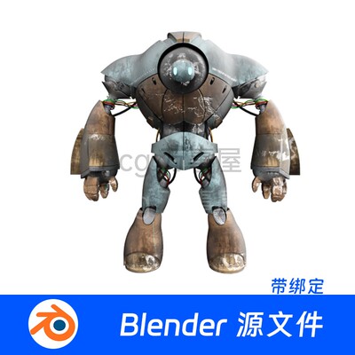Blender模型场景科幻机械人机甲金属机器人战士武器未来965