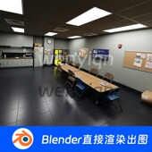 Blender休息室茶水间办公室写字楼接待室会议室模型741