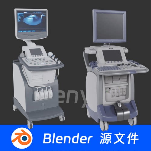 超声诊断仪医院医疗仪器B超彩超医学超声波Blender场景模型2232