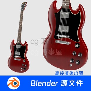 Blender模型吉他贝斯贝司乐器916