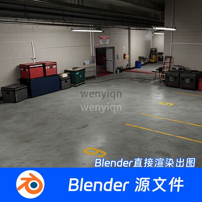 旧工厂旧车间基地破旧工业厂房录音室Blender场景模型574