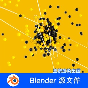 科技感粒子线条点线DNA神经网络BLENDER场景模型980