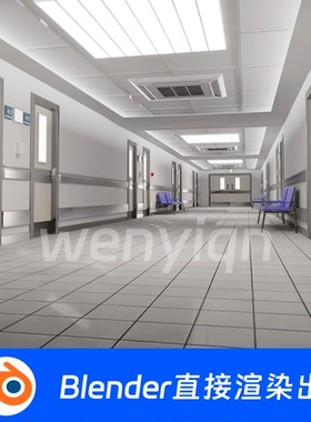 走廊过道医院Blender场景模型1865
