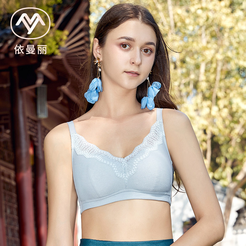 依曼丽无钢圈舒适聚拢侧收调整文胸ABCD杯中厚抹胸防走光YY91808