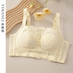依曼丽夏季 大胸显小裹胸内衣女蕾丝性感聚拢全包裹不跑杯文胸 薄款