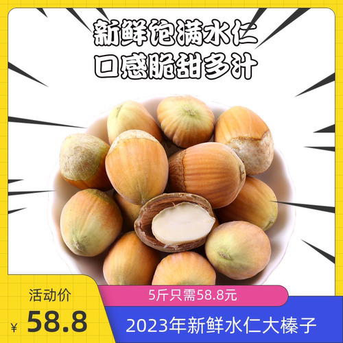 2026年新鲜水瓤仁原味生坚果香甜大榛子去脱绿皮东北薄皮干果辽宁