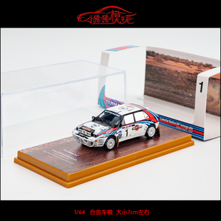 TW Tarmac Works 1:64蓝旗亚Delta HF Integrale马天尼1#赛车模型