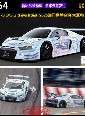 TW预售Tarmac 1:64奥迪R8 LMS GT3 EVO II大耳狗#36#澳门赛车模型