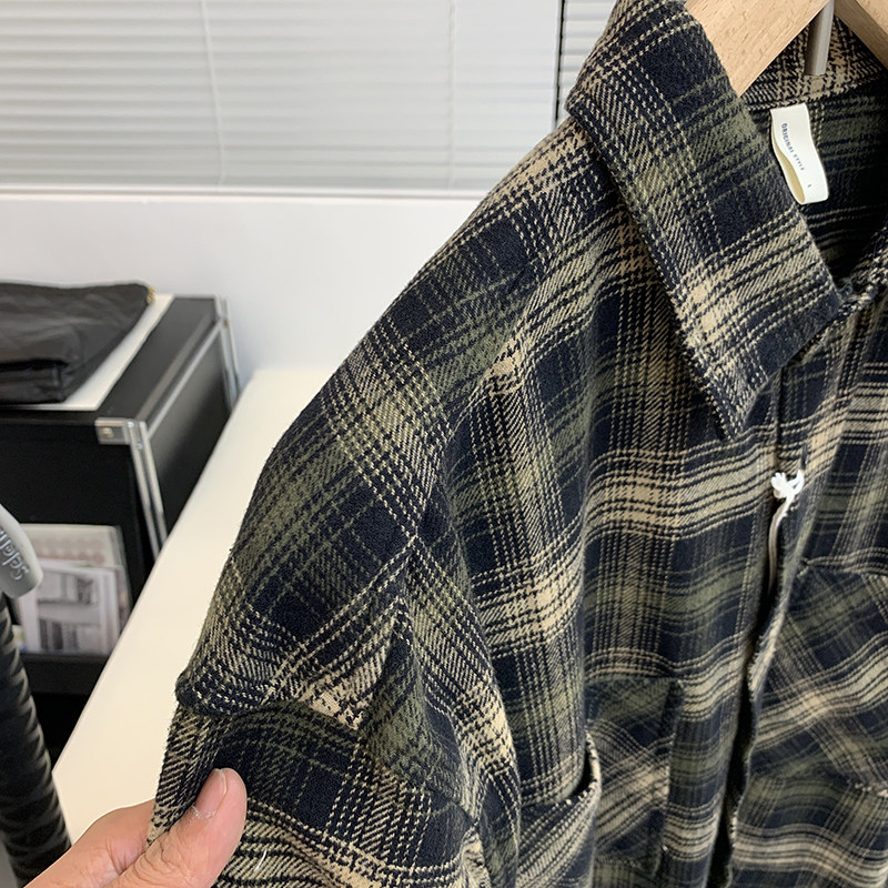 odm公司货全棉格子长袖衬衫潮