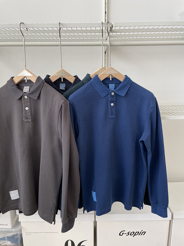 odm公司货复古水洗休闲Polo衫潮