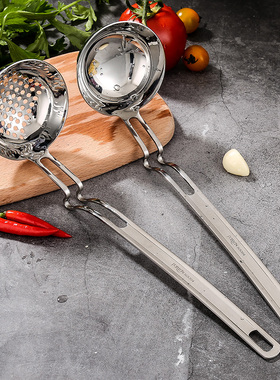 英国 PolyLon 加厚304不锈钢漏勺创意挂钩漏汤勺套装火锅勺长柄