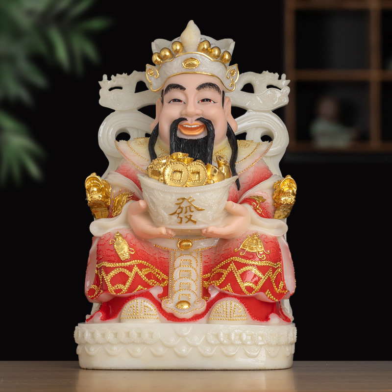 汉白玉彩绘财神爷佛像如意文财神神像家用招财供奉摆件开业礼品怎么样,好用不?