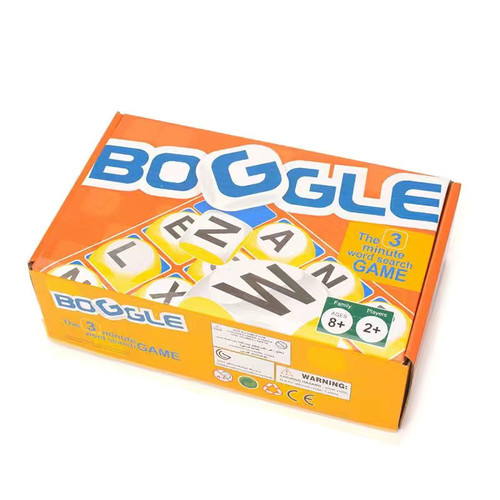 新款英文boggle串串连环骰子游戏3分钟找单词儿童益智桌面游戏