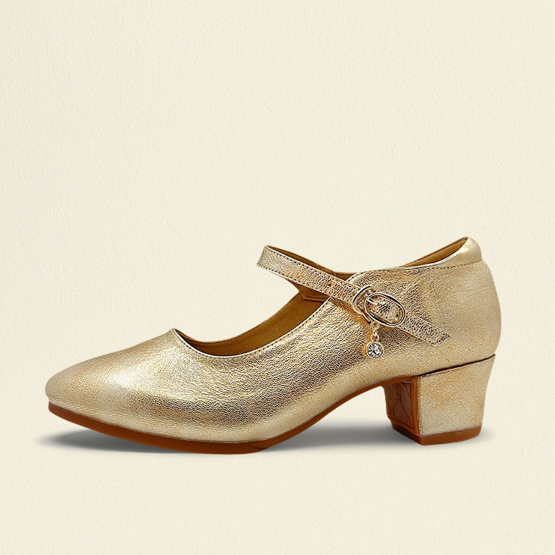 新款新疆摩登舞舞蹈鞋女真皮软底交谊广场小羊皮拉丁舞室外跳舞鞋