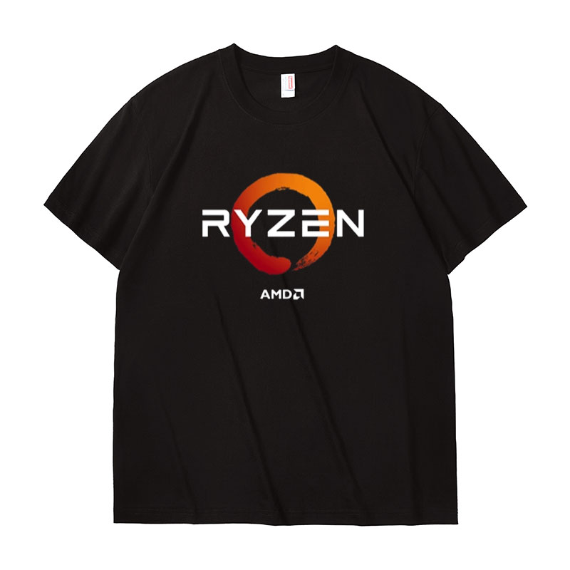 AMD RYZEN锐龙线程撕裂者夏季纯棉圆领短袖T恤极客信仰上衣半袖衫