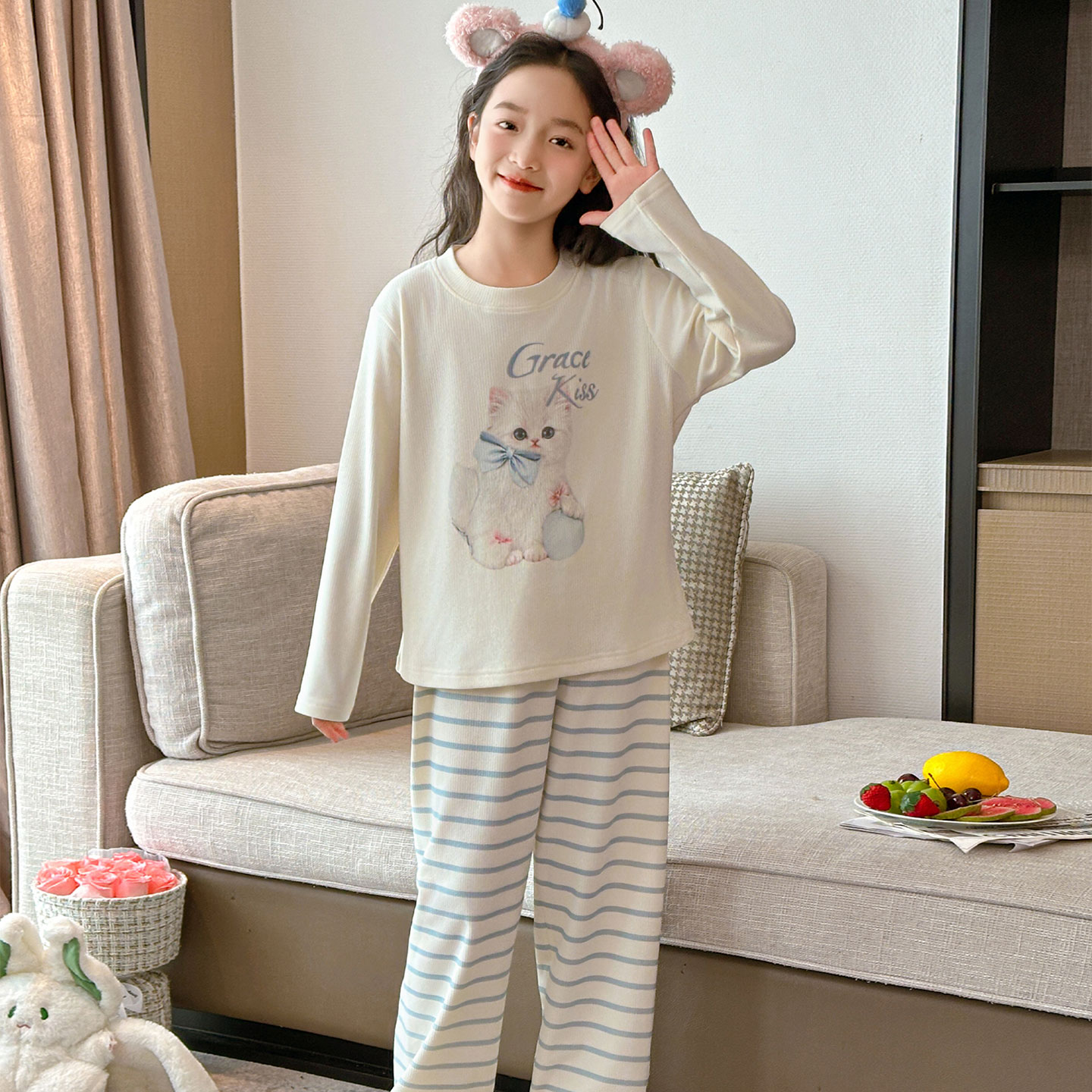 150小个子女生秋冬德绒睡衣