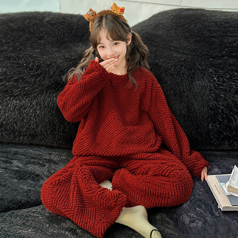 女珊瑚绒150小个子睡衣秋冬新款