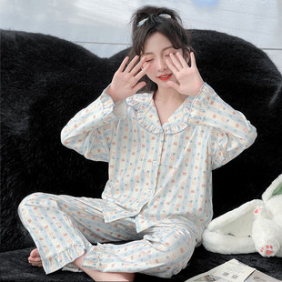 睡衣女小个子秋冬薄绒开衫卡通长袖家居服套装150矮个子冬季德绒