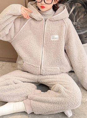 法兰绒睡衣女款冬季小个子145秋冬加绒珊瑚绒开衫家居服套装150cm